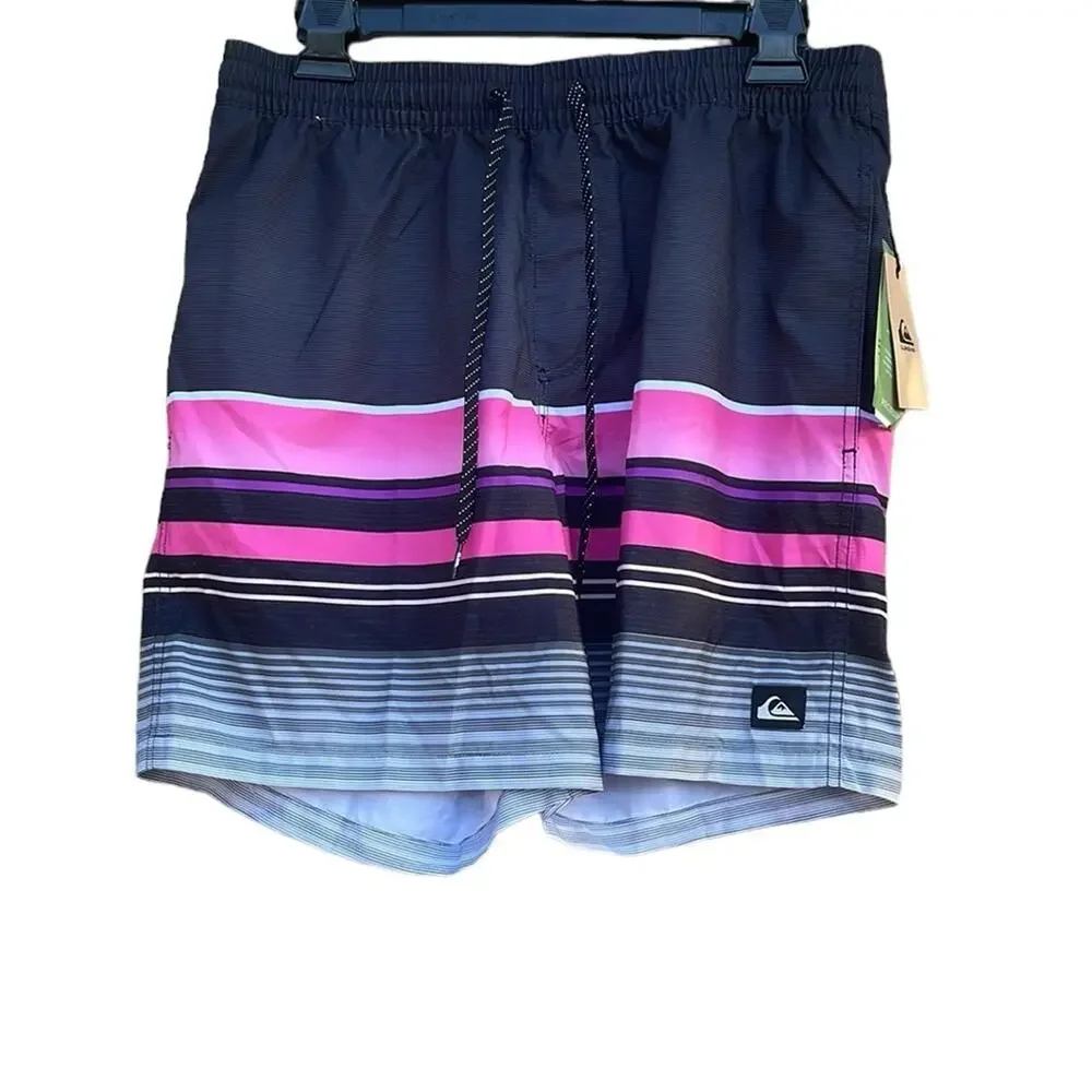 Quiksilver pink & black swim trunks size medium (31) NEW - Picture 10 of 10